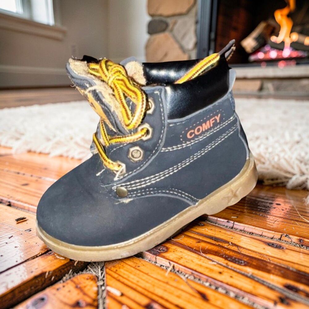 Baby Unisex Work Boots Lace-Up Ankle Boots Winter Snow Boots Toddler 7